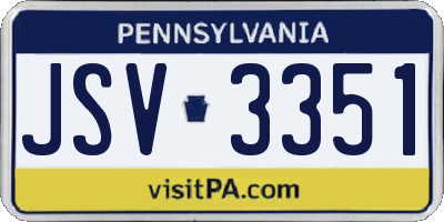 PA license plate JSV3351