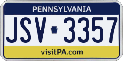 PA license plate JSV3357