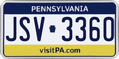 PA license plate JSV3360
