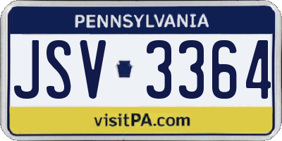 PA license plate JSV3364