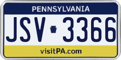 PA license plate JSV3366