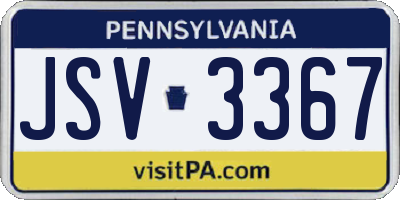 PA license plate JSV3367