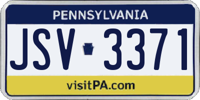 PA license plate JSV3371
