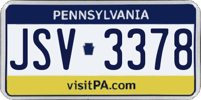 PA license plate JSV3378