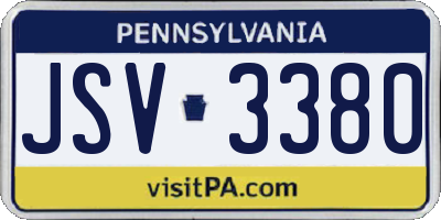 PA license plate JSV3380