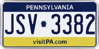 PA license plate JSV3382