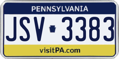 PA license plate JSV3383