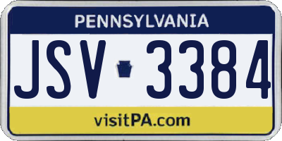 PA license plate JSV3384