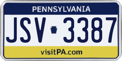 PA license plate JSV3387