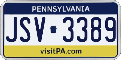 PA license plate JSV3389