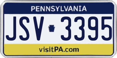 PA license plate JSV3395
