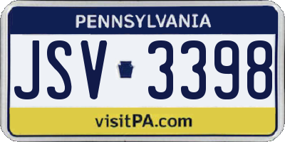 PA license plate JSV3398