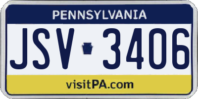 PA license plate JSV3406