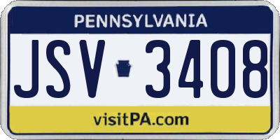 PA license plate JSV3408