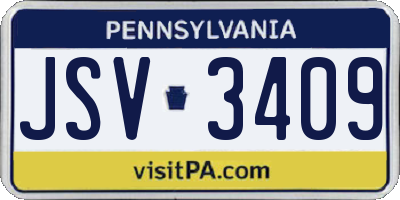 PA license plate JSV3409