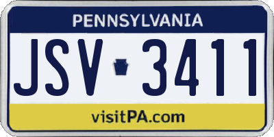 PA license plate JSV3411