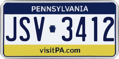 PA license plate JSV3412