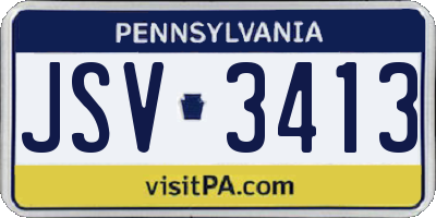 PA license plate JSV3413