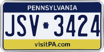 PA license plate JSV3424