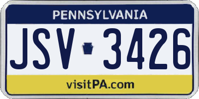 PA license plate JSV3426