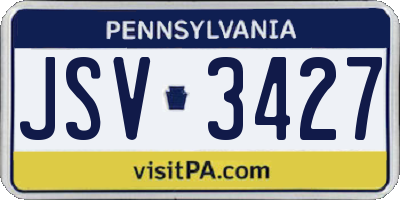 PA license plate JSV3427