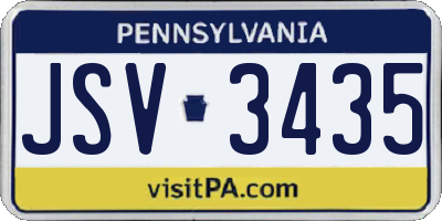 PA license plate JSV3435