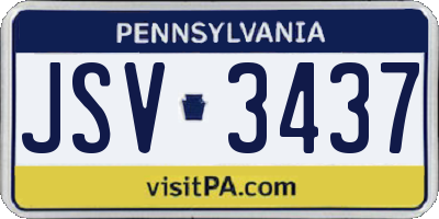 PA license plate JSV3437