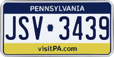 PA license plate JSV3439