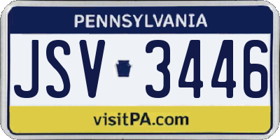 PA license plate JSV3446