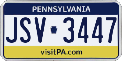 PA license plate JSV3447