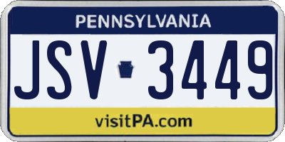 PA license plate JSV3449