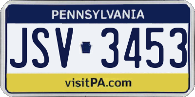 PA license plate JSV3453