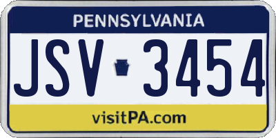PA license plate JSV3454