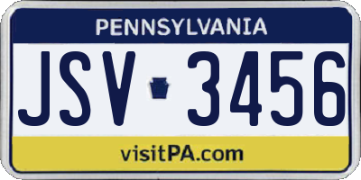 PA license plate JSV3456