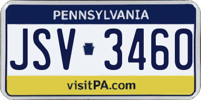 PA license plate JSV3460