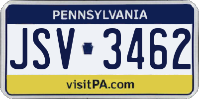 PA license plate JSV3462