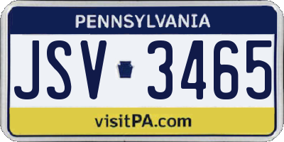 PA license plate JSV3465