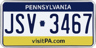 PA license plate JSV3467