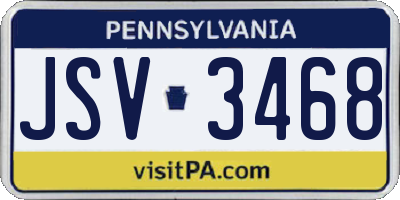 PA license plate JSV3468