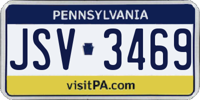 PA license plate JSV3469