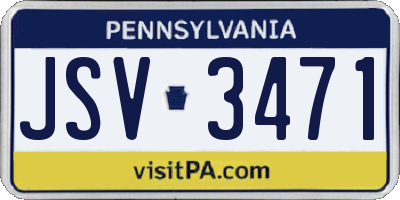PA license plate JSV3471