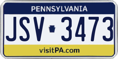 PA license plate JSV3473
