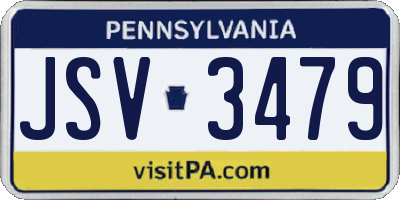 PA license plate JSV3479