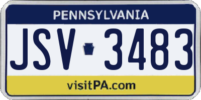 PA license plate JSV3483