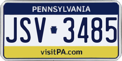 PA license plate JSV3485