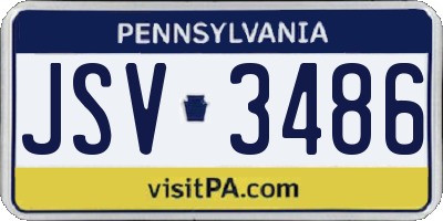 PA license plate JSV3486