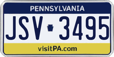 PA license plate JSV3495