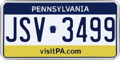 PA license plate JSV3499