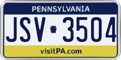 PA license plate JSV3504