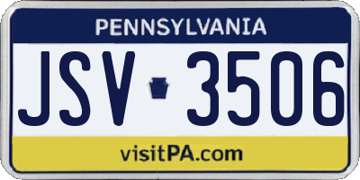 PA license plate JSV3506